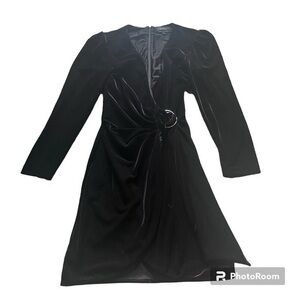 Black Velvet Bardot 3/4 sleeves dress